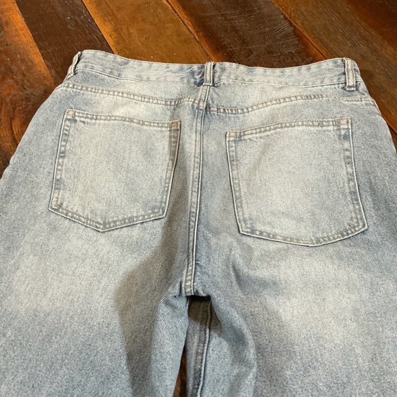 H&M High Rise Straight Leg Jeans Blue Wash 100% Cotton Size 10 - Picture 4 of 9